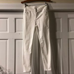 Celebrity Pink White Denim High Rise Skinny Jeans